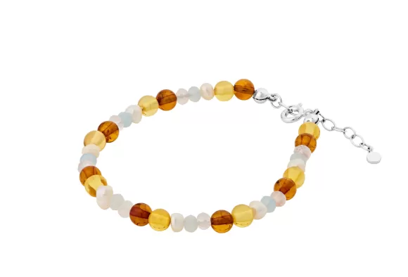 Pernille Corydon Armband Amber Glow, Silber