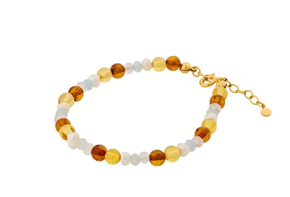 Pernille Corydon Armband Amber Glow, Vergoldet