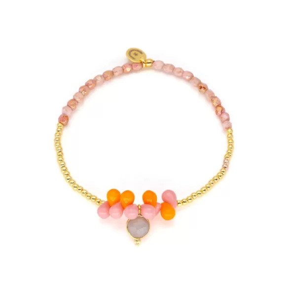 Schmückstück Armband Fine Jewelry Drops Pink Orange, Vergoldet