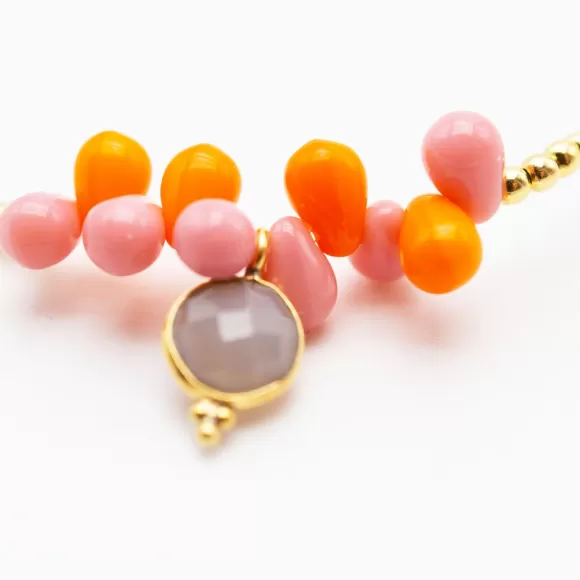 Schmückstück Armband Fine Jewelry Drops Pink Orange, Vergoldet