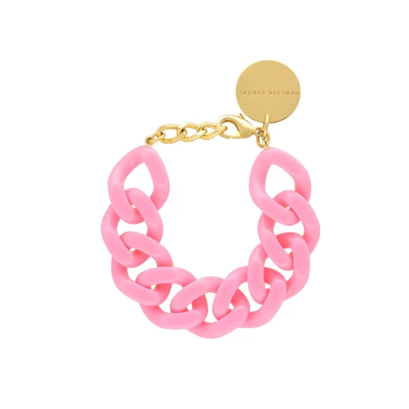 Vanessa Baroni Armband Flat Chain, Bubble Gum, Vergoldet