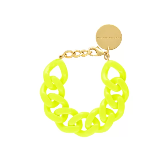 Vanessa Baroni Armband Flat Chain, Neon Yellow, Vergoldet