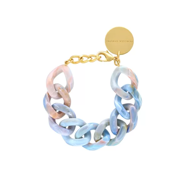 Vanessa Baroni Armband Flat Chain, Sea Wave, Vergoldet