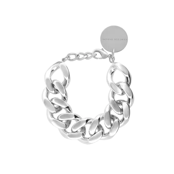 Vanessa Baroni Armband Flat Chain, Silver, Versilbert