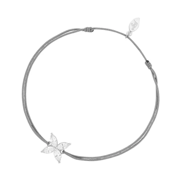 Leaf Armband Flower, Grau, Silber