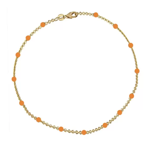 Jeberg Jewellery Armband Ivy Beaded Orange, Vergoldet