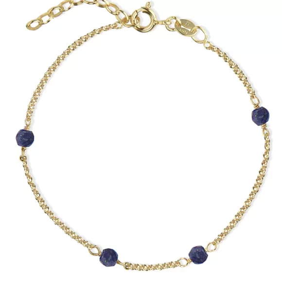 Jeberg Jewellery Armband Love Eye - Blue Lapis Lazuli, Vergoldet