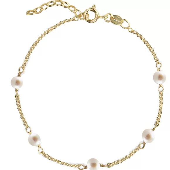 Jeberg Jewellery Armband Love Eye - Freshwater Pearls, Vergoldet