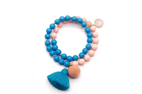 Schmückstück Armband Mala Twin Morning Mist, Vergoldet