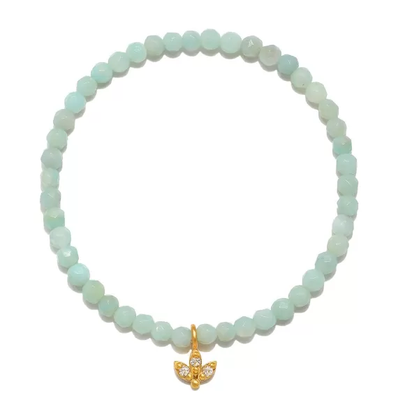 Satya Jewelry Armband Quiet Confidence Lotus Amazonite, Vergoldet