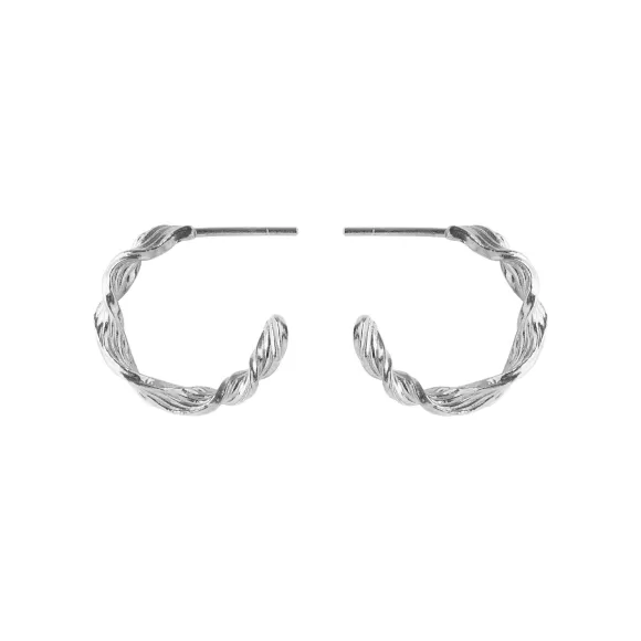 Pernille Corydon Creolen Dancing Wave Hoops, Silber