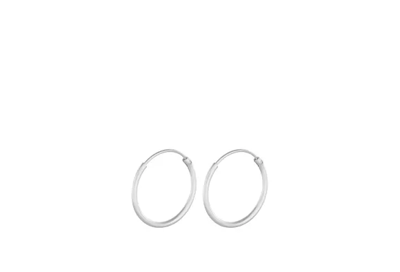 Pernille Corydon Creolen Micro Plain Hoops, Silber