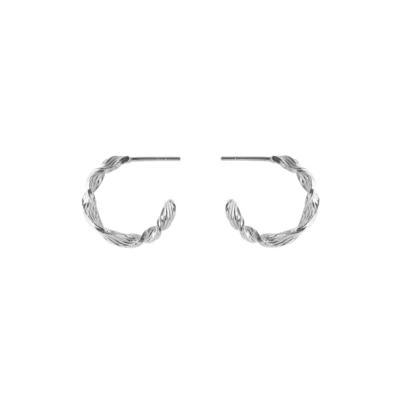 Pernille Corydon Creolen Small Dancing Wave Hoops, Silber