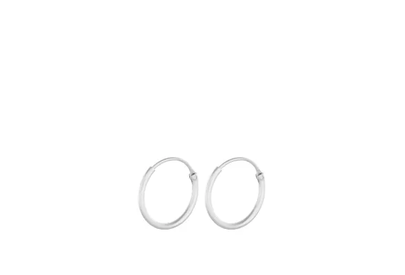 Pernille Corydon Creolen Tiny Plain Hoops, Silber