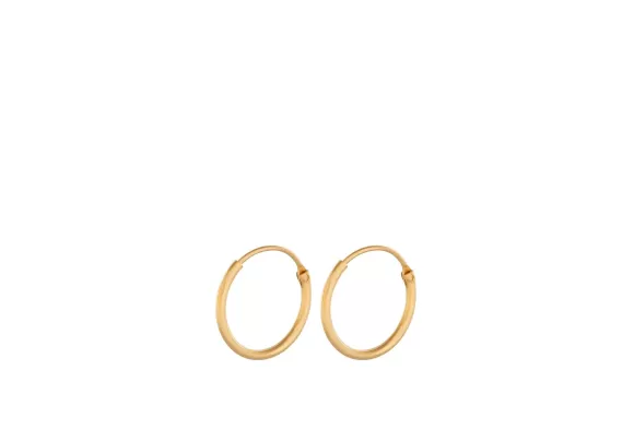 Pernille Corydon Creolen Tiny Plain Hoops, Vergoldet