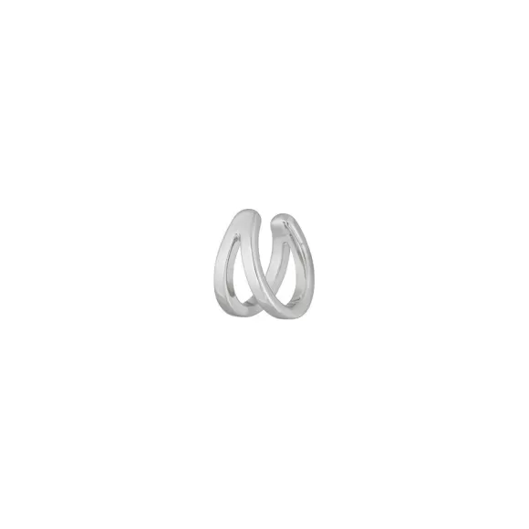 Leaf Earcuff Double Line, Silber