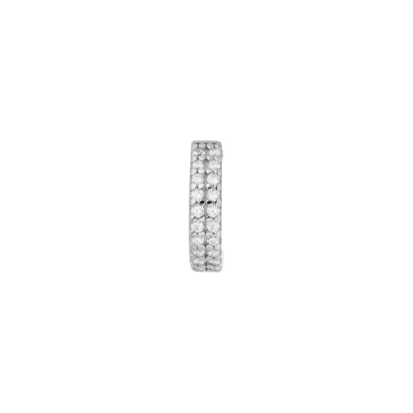 Leaf Earcuff Zirkonia Zweireihig, Silber