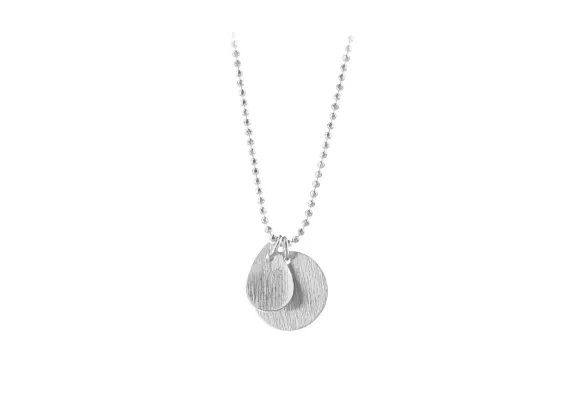 Pernille Corydon Kette Coin And Drop, Silber