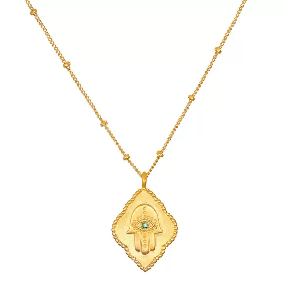 Satya Jewelry Kette Cradled In Protection Gold Hamsa, Vergoldet