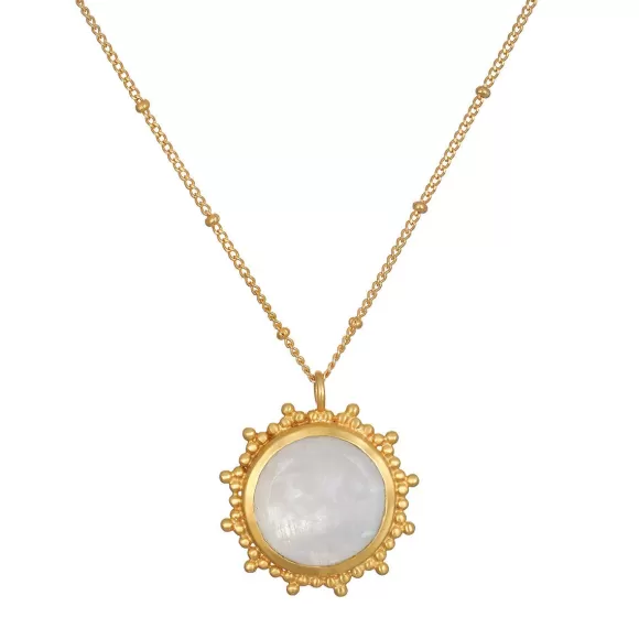 Satya Jewelry Kette Drift Into Daydreams Moonstone, Vergoldet