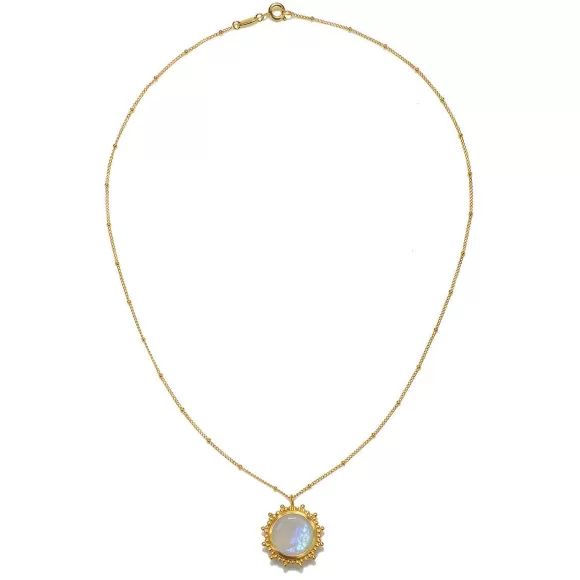 Satya Jewelry Kette Drift Into Daydreams Moonstone, Vergoldet