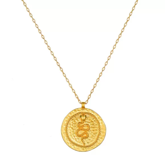 Satya Jewelry Kette Eternal Energy Snake Coin, Vergoldet