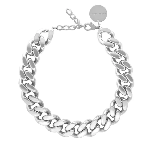 Vanessa Baroni Kette Flat Chain, Silver, Versilbert