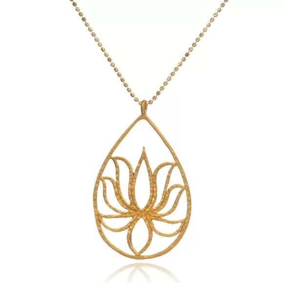 Satya Jewelry Kette Gold Lotus-Teardrop Lotus, Vergoldet