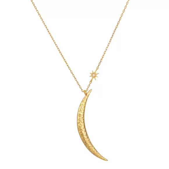 Satya Jewelry Kette Illuminated Path Gold Moon, Vergoldet