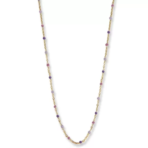 Jeberg Jewellery Kette Ivy Beaded Lavender, Vergoldet