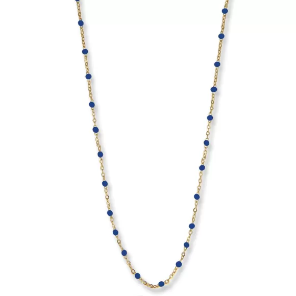 Jeberg Jewellery Kette Ivy Beaded Ocean Blue, Vergoldet