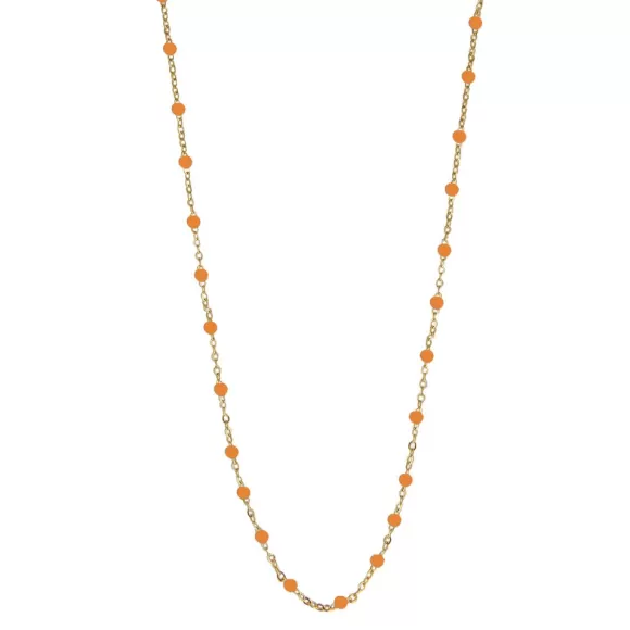 Jeberg Jewellery Kette Ivy Beaded Orange, Vergoldet