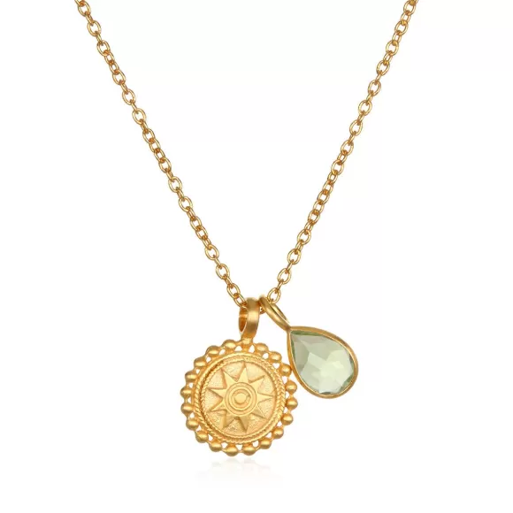 Satya Jewelry Kette Mandala Birthstone - August, Vergoldet