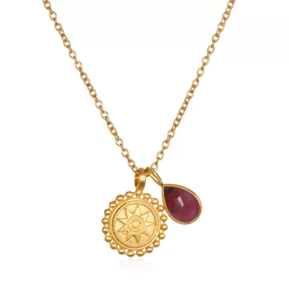 Satya Jewelry Kette Mandala Birthstone - July, Vergoldet