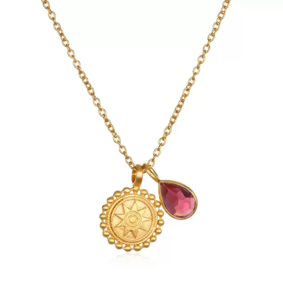 Satya Jewelry Kette Mandala Birthstone - October, Vergoldet