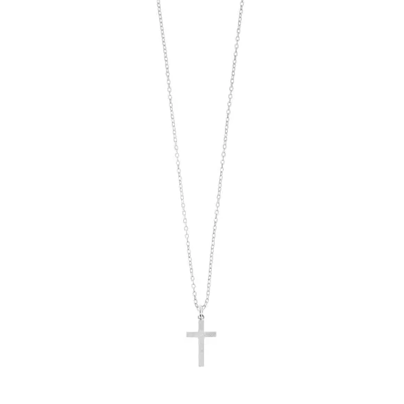 Leaf Kette Mit Kreuz, Silber