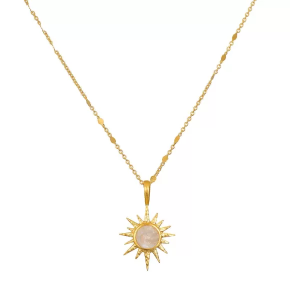 Satya Jewelry Kette North Star Moonstone Starburst, Vergoldet