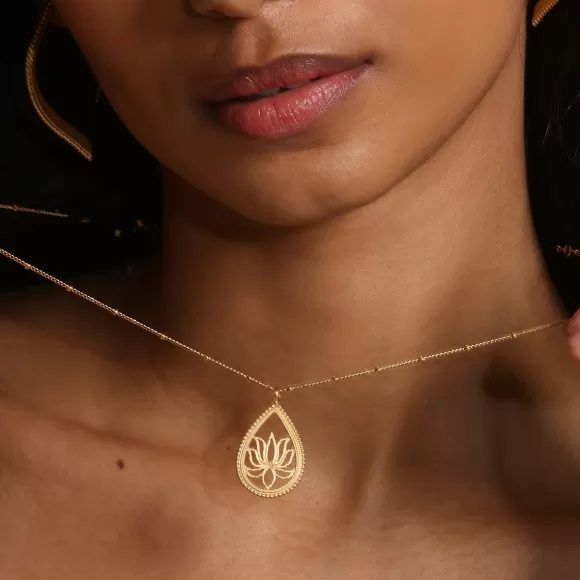 Satya Jewelry Kette Open To Possibilities Lotus, Vergoldet