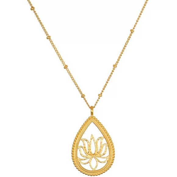 Satya Jewelry Kette Open To Possibilities Lotus, Vergoldet