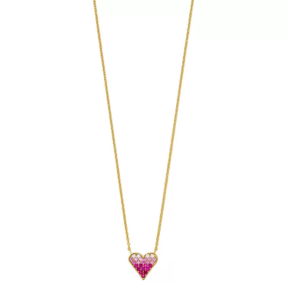 Leaf Kette Pink Valentine, Vergoldet