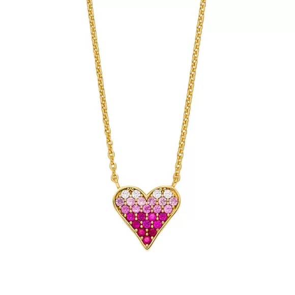 Leaf Kette Pink Valentine, Vergoldet