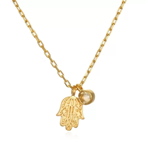 Satya Jewelry Kette Radiant Blessings Hamsa, Vergoldet