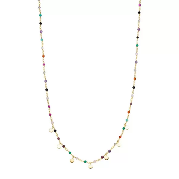 Leaf Kette Rainbow, Mix, Kurz, Vergoldet