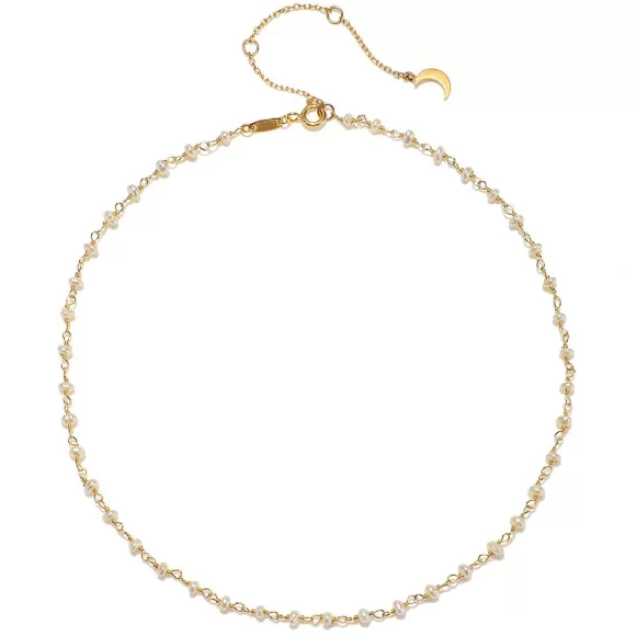 Satya Jewelry Kette Scatter Light Pearl Choker, Vergoldet