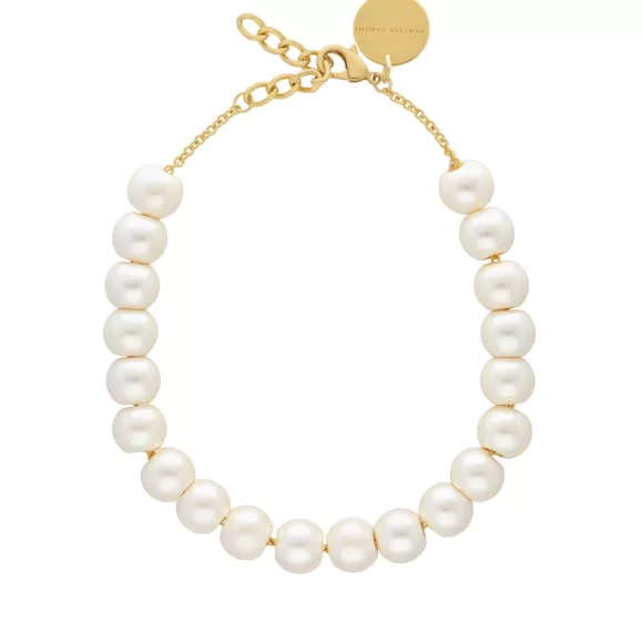 Vanessa Baroni Kette Small Beads Short, Pearl, Vergoldet