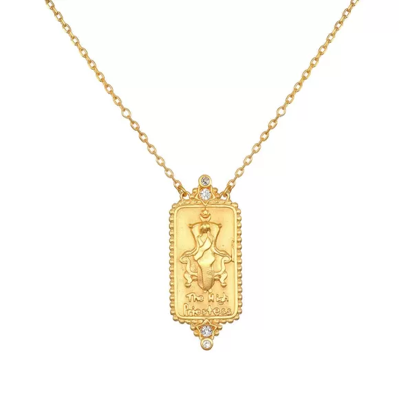 Satya Jewelry Kette The High Priestess Tarot, Vergoldet