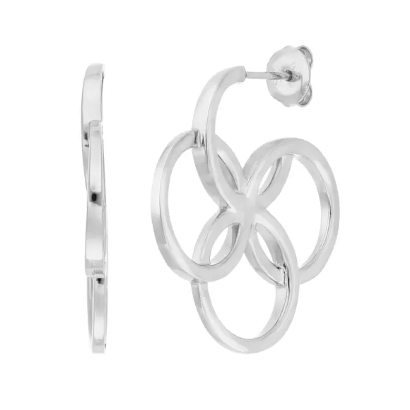 Leaf Ohrringe Clover Charm, Klein, Silber