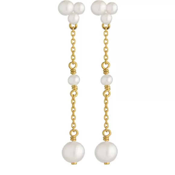 Jeberg Jewellery Ohrringe Cordelia Pearl Drop, Vergoldet