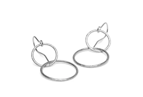 Pernille Corydon Ohrringe Double Plain, Silber