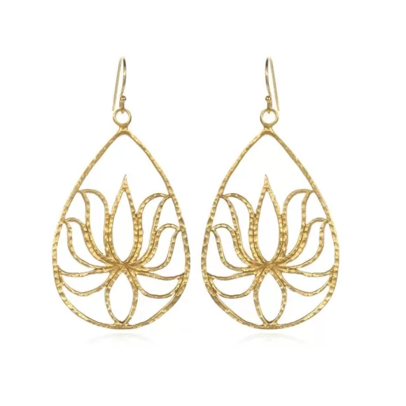 Satya Jewelry Ohrringe Gold Lotus - Teardrop Lotus, Vergoldet